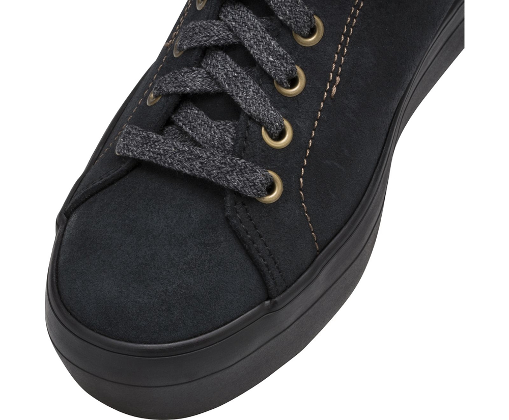 Keds Sneakers Black - Rise Hi Suede Faux Fur - Womens BVFOQC-592